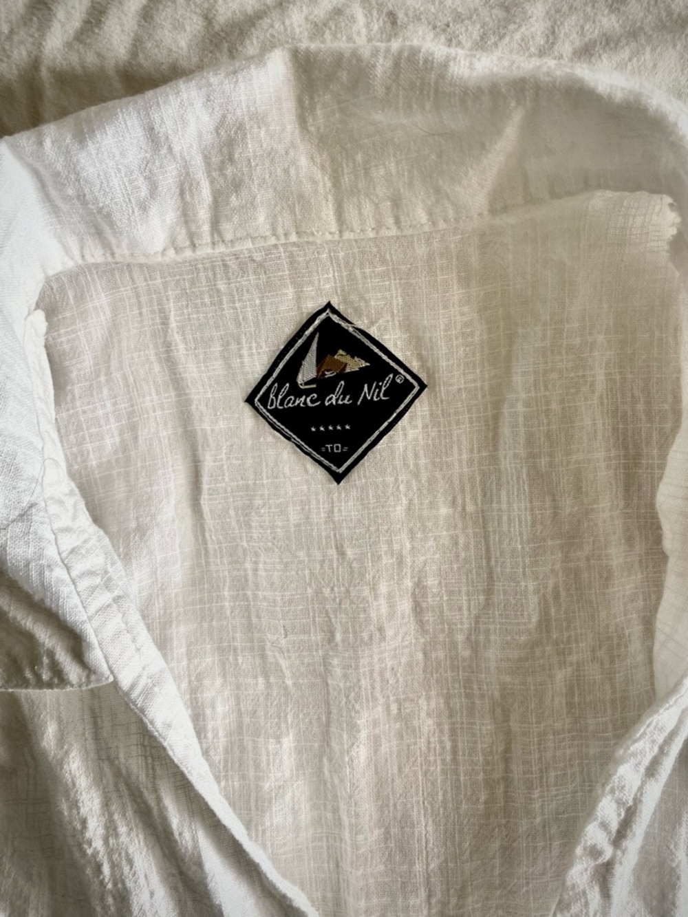 Blanc du Nil White Cotton Textured Button-Up Shirt - Picture 2 of 6